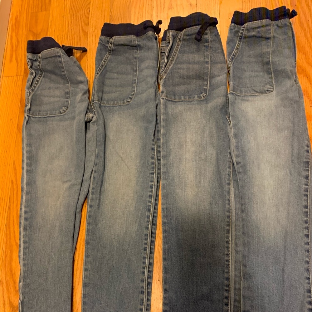 Boys pull on jeans